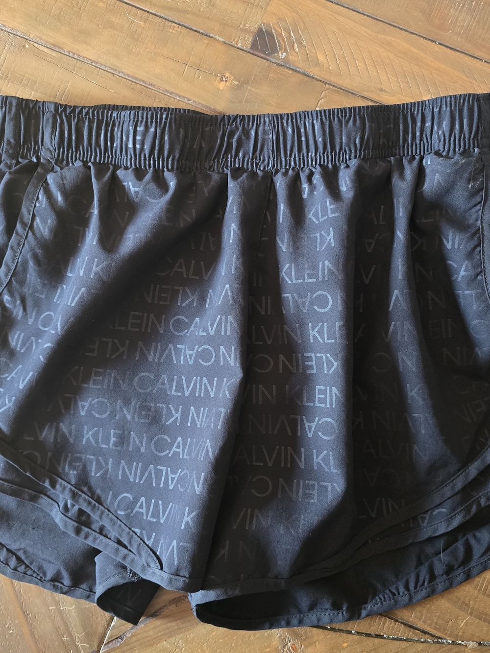 Calvin Klein Womens Black Double Athletic Shorts 0554